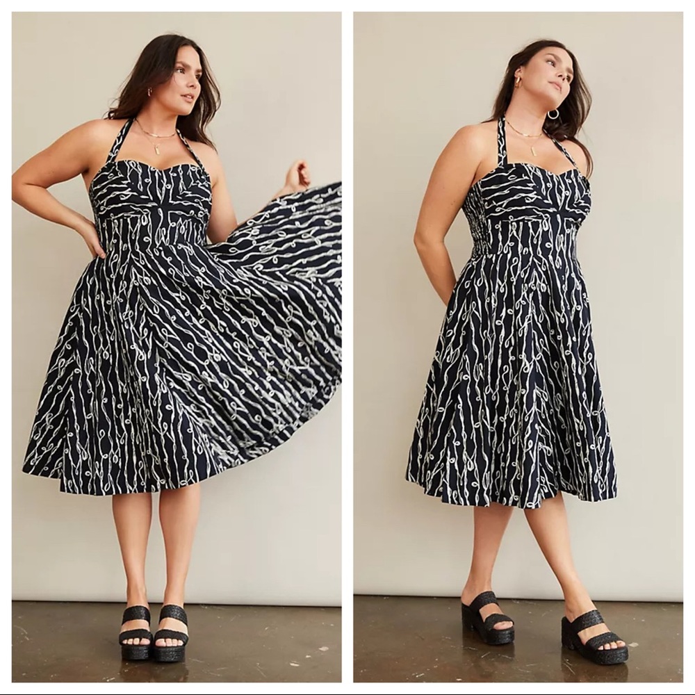 NWT Anthropologie Girls From Savoy fit and flare midi dress 18 (jk1766)